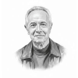 Pencil sketch headshot of Andy Grove