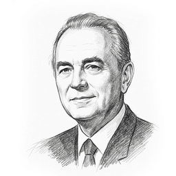 Pencil sketch headshot of Ray Kroc