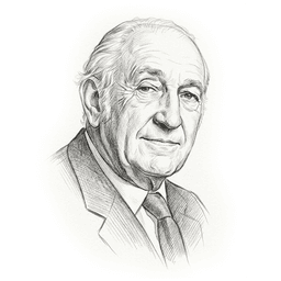 Pencil sketch headshot of David Packard